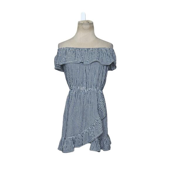 Lovers + Friends Blue Gingham Ruffled Mini Dress size Small - Picture 10 of 15